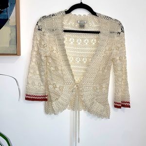 Bohemian Beautiful and Romantic Crochet Open Top with 3/4 Sleeves.